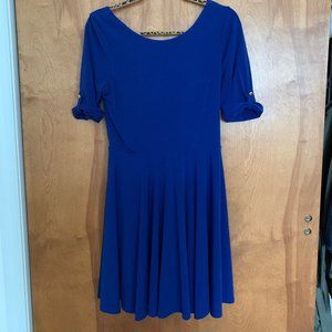 Blue peplum style dress